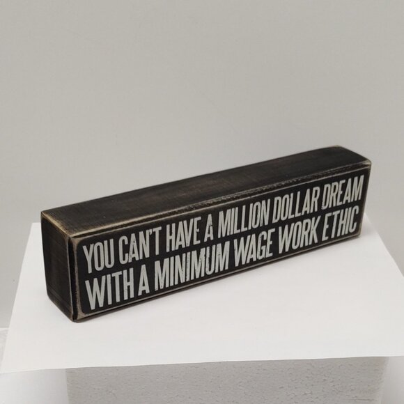 Primitives by Kathy Minimum Wage Box Sign - Picture 3 of 4